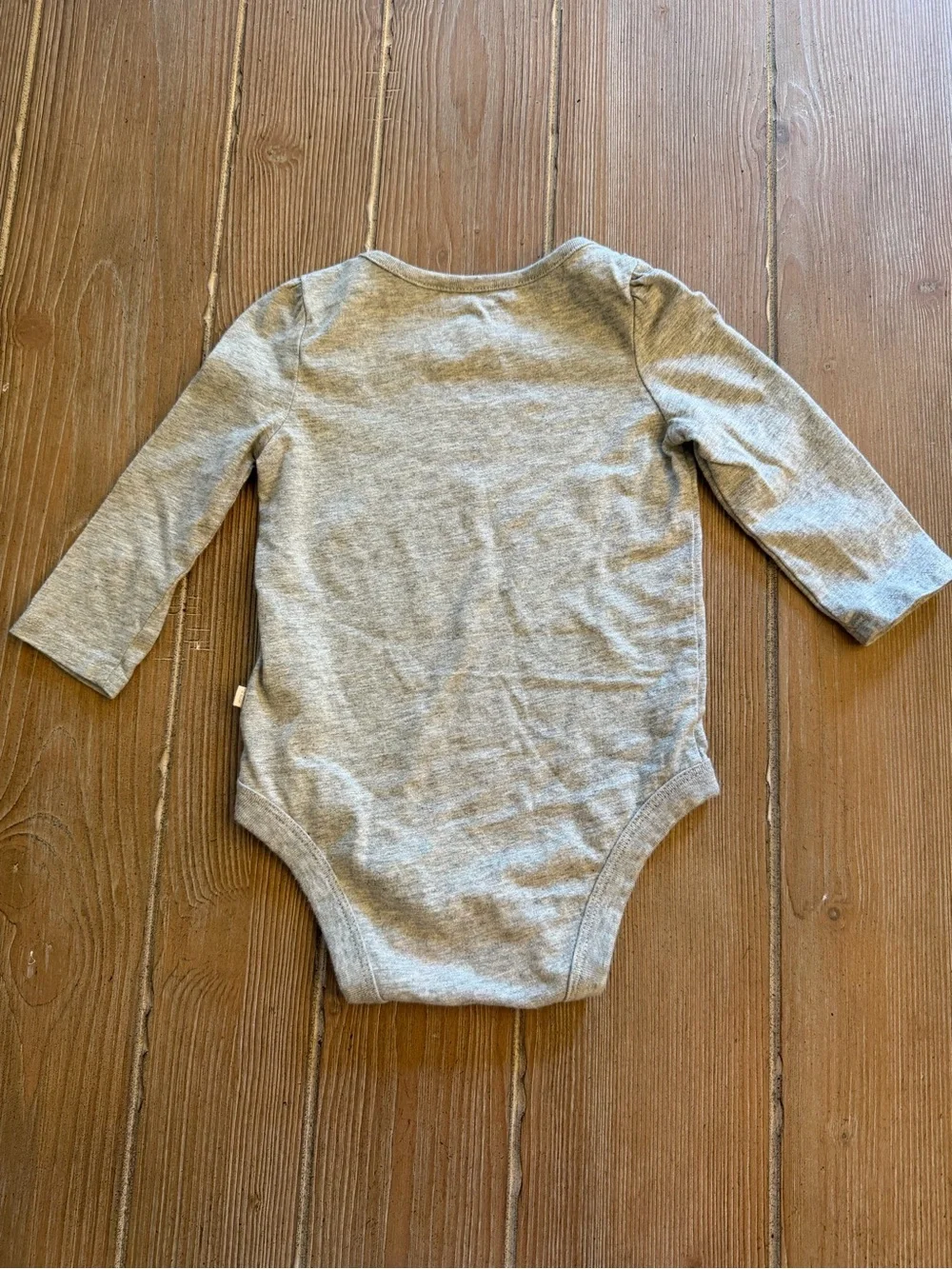 GAP Grey Long-Sleeve Baby One-Piece with Purple Fox Graphic